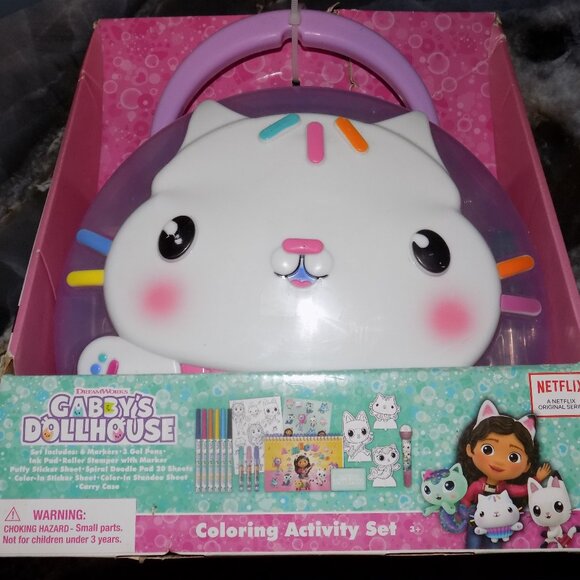 Gabby’s Dollhouse Coloring & Sticker Activity Set for Kids W/ Travel Case NEW - Picture 1 of 3